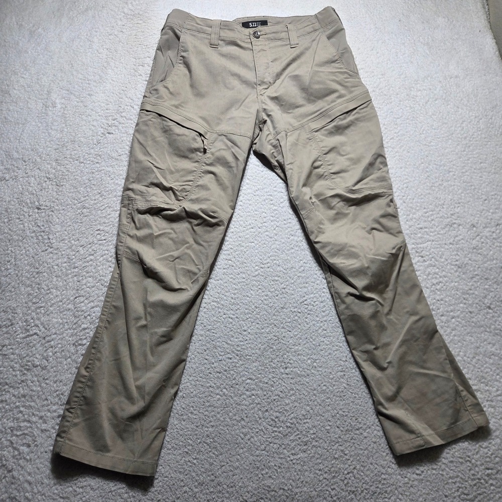 5.11 Tactical Apex Cargo Pants Men 34x30 Khaki Flex-Tac Outdoor Work Trousers